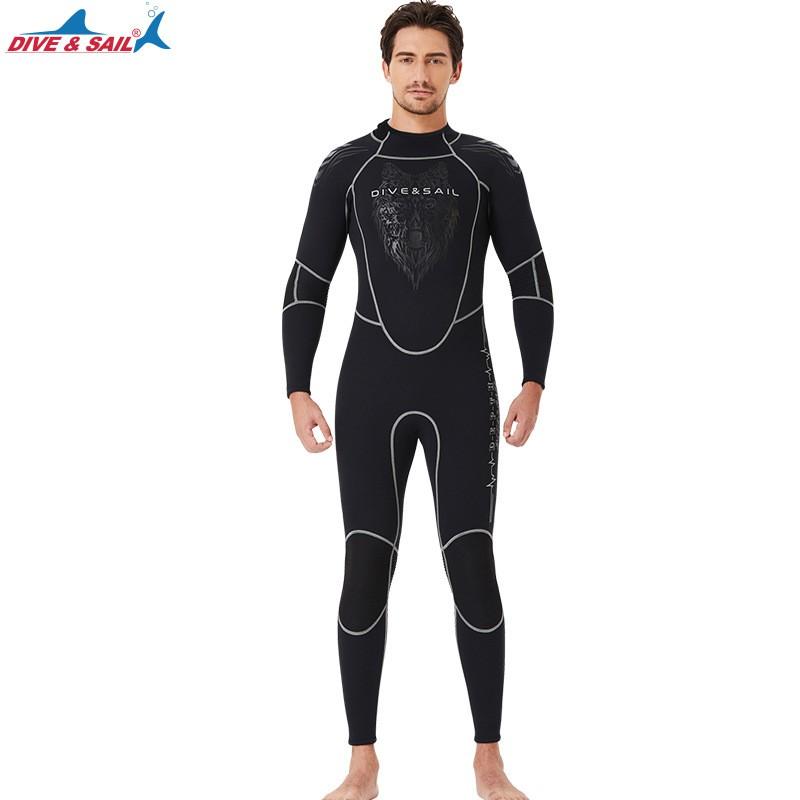 Diving Suit Women's 3MM One-piece Warm Surfing Long-sleeved Men's Cold-proof Thick Snorkeling Swimming Pants
