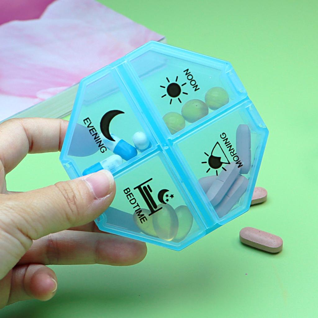 Medicine Container 28 Compartments Plastic Sealed Portable 7 Day Medicine Storage Box for Daily Use Transparent Seven