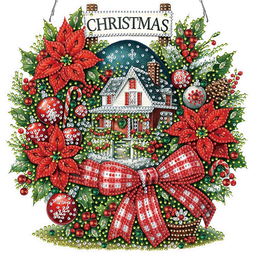 Holiday Theme 2D Flat DIY Special Shape Rhinestone Diamond Art Window Pendants Diamond Painting Set Wall Decor for Home & Window