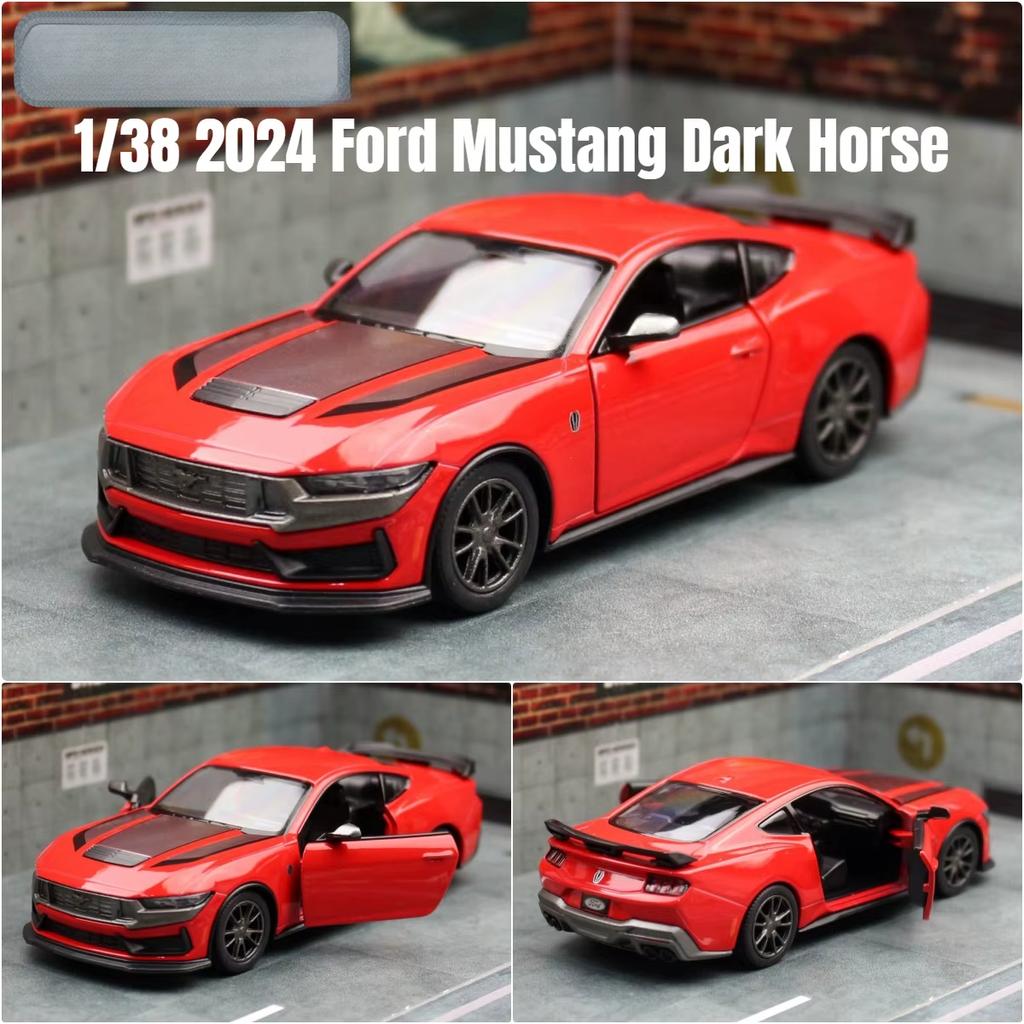 Toy Car Model 1/38 2024 Ford Mustang Dark Horse Diecast Alloy Miniature Metal Collection Gift for Children Boy Kid