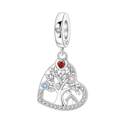 Copper Love Family Life Tree Beads Original Pendants Bracelet Charm Jewelry Party Diy Trendy Gifts