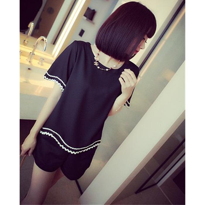 Summer Short-sleeved Shorts Sportswear for Women Korean Style Short-sleeved Fat MM Fashion Simple Casual Suit Two-piece Suit for Women Summer