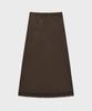 SINOON Satin Lace Long Skirt (Brown)