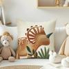 Fahrendom Boho Dinosaur Rawr Decorative Throw Pillow Covers 18 x 18 Set of 4, Bohemian Dino Stay Curious Porch Patio Outdoor Pillowcase, Sun Rainbow