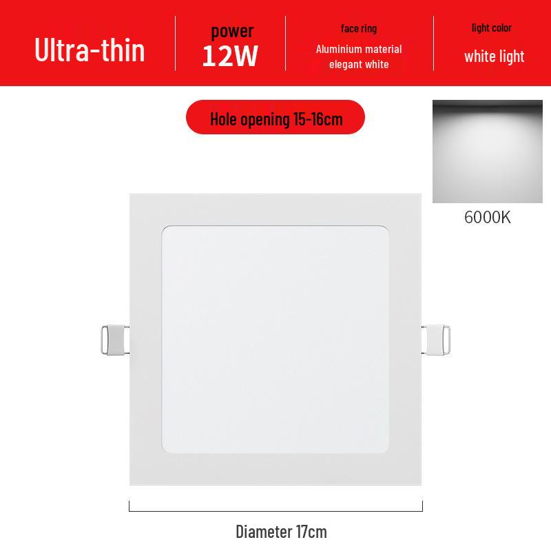 Square Recessed Ceiling Downlight Panel for Living Rooms