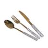 Luxury Cutlery With Rhinestone Handle Stainless Steel Knife Fork Spoon Tableware Flatware Set Festival Kitchen Dinnerware Gift