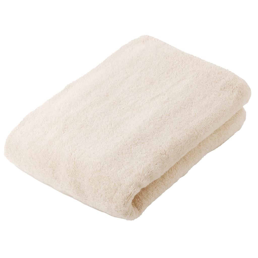 Mukotowel Organic Bath Senshu Made in Japan with Organic Gentle on the 1 Beige Towel, Medium-Weight, Towel, 100% Cotton, Skin, Baby, Towel,