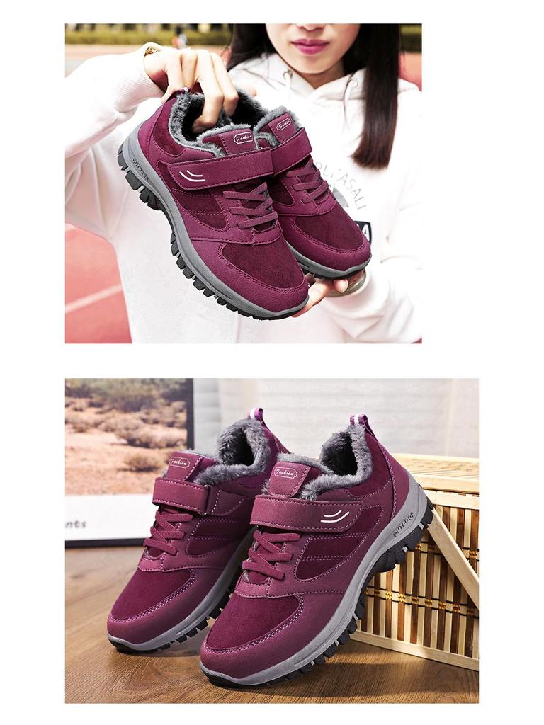 Men's Winter Magic Tape Lace-Free Cotton Boots - Velvet-Lined, Thickened & Warm Walking Snow Boots for Middle-Aged and Elderly