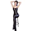 Satin Smooth Backless Oil Glossy Shiny Bodysuit See Through Open Crotch Sexy Tights Elastic Shaping Leotard Bandage Stage Wear