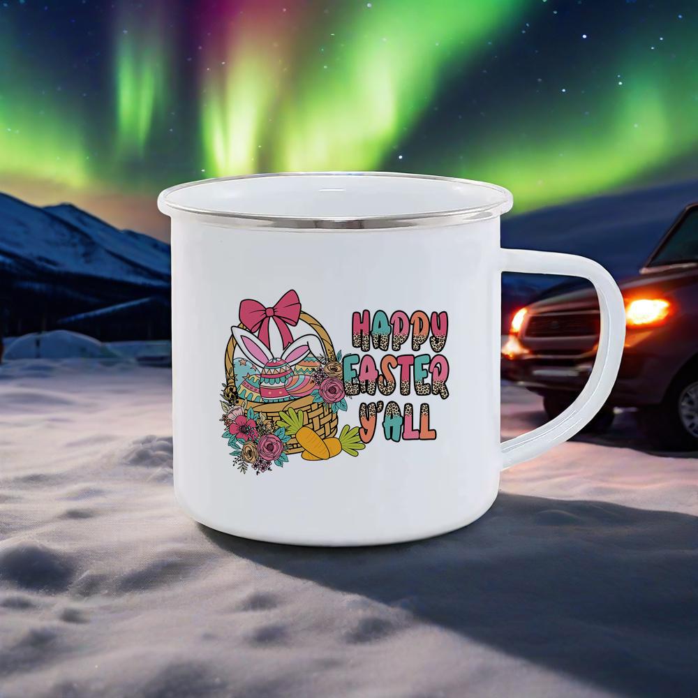 Rainbow Enamel Mug Colorful Beer Cups Breakfast Cup Happy Easter Mug Dwarf Themed Coffee Cup For BBQ Party Original Mugs Funny