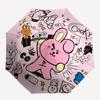 1pc BT21 Automatic Folding Umbrella - Compact 8-Rib Design, Durable Plastic & Iron, Perfect Gift for Friends & Family, Outdoor Umbrella, Fashionable A