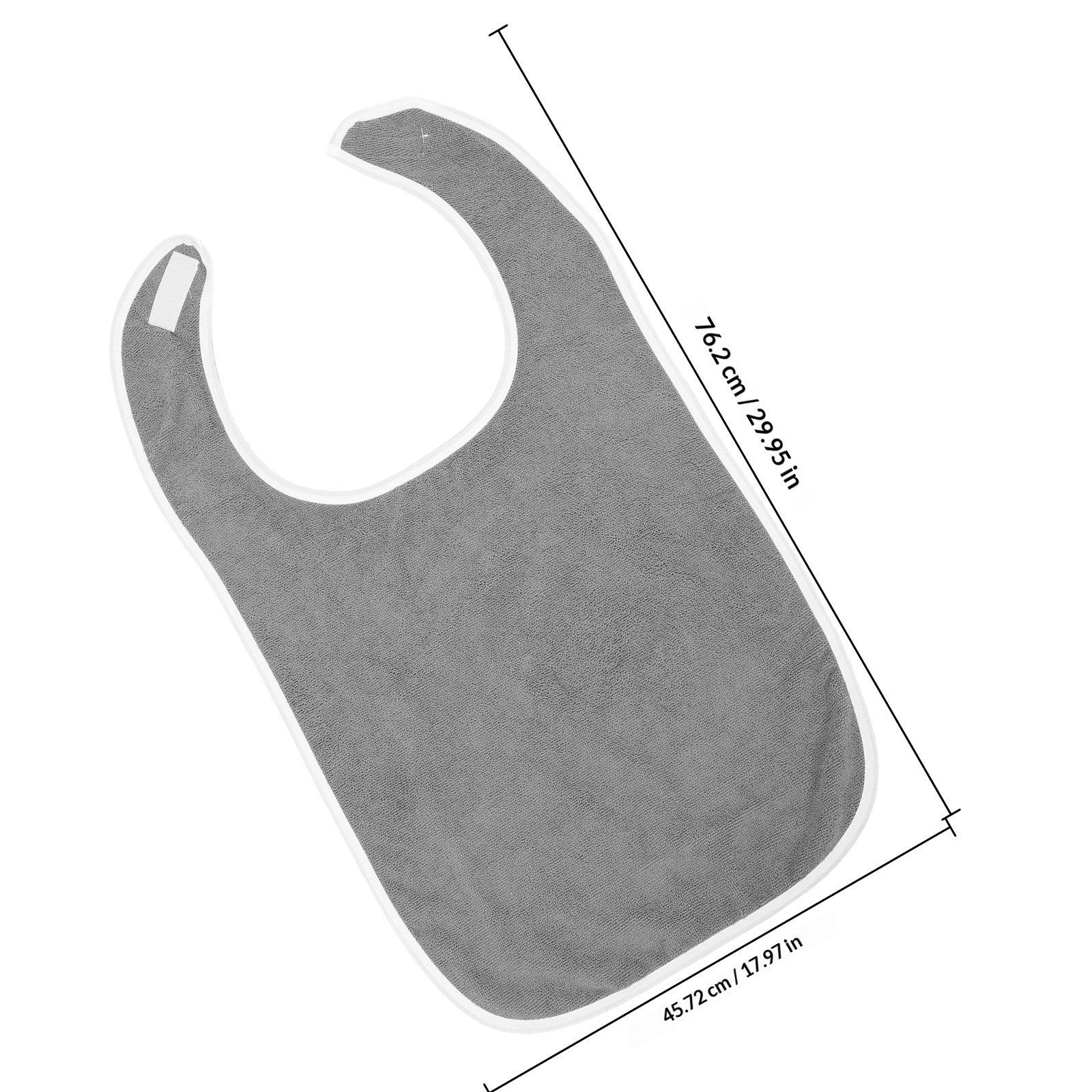 

Adult Bib Cotton Feeding Bib Adjustable Neck Closure Stain Resistant Clothing Protector for Elderly Special Needs Mealtime сірий
