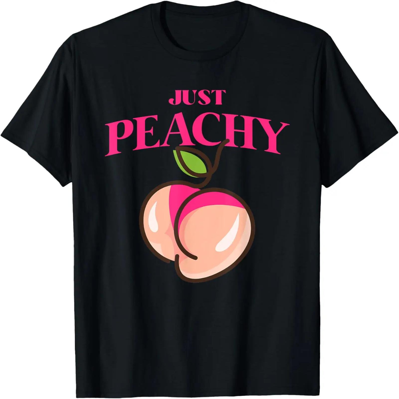 Классная летняя фруктовая ретро футболка с графикой Just Peachy & keep it Peachy XXXXXL разноцветный