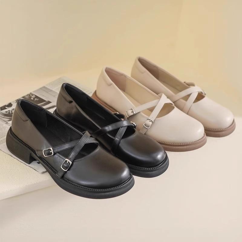 Vintage Mary Jane small leather shoes women's spring and autumn 2025 new versatile round head Japanese jk comfortable non-slip single shoes women
