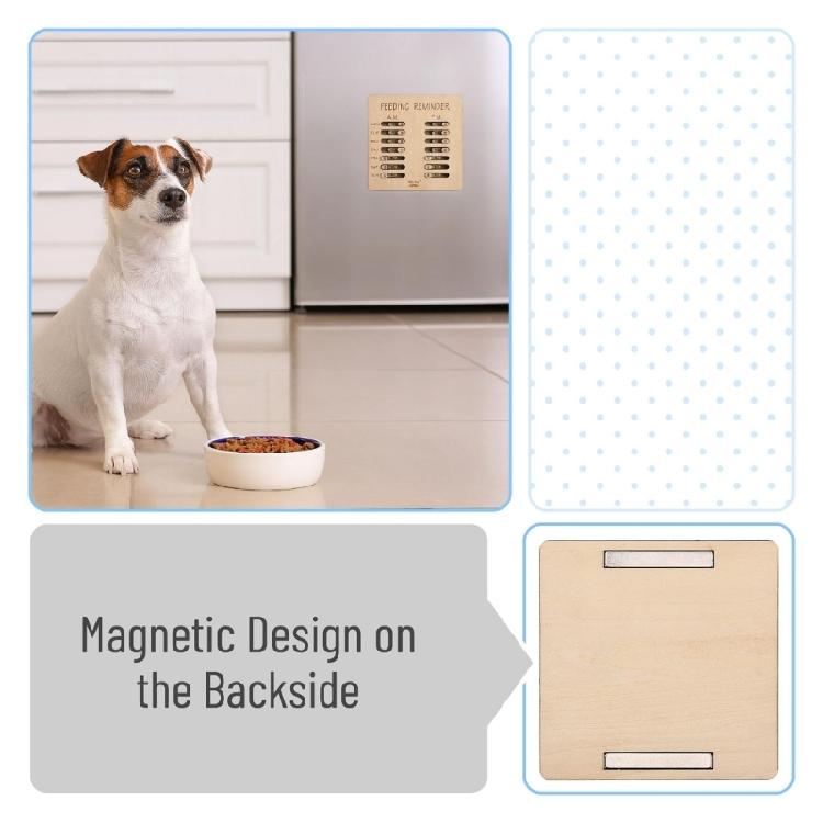 Dog Feeding Chart Wooden Board For Busy Owners with Feeding Switches User Friendly Sliding Indicators Pet Care Solution
