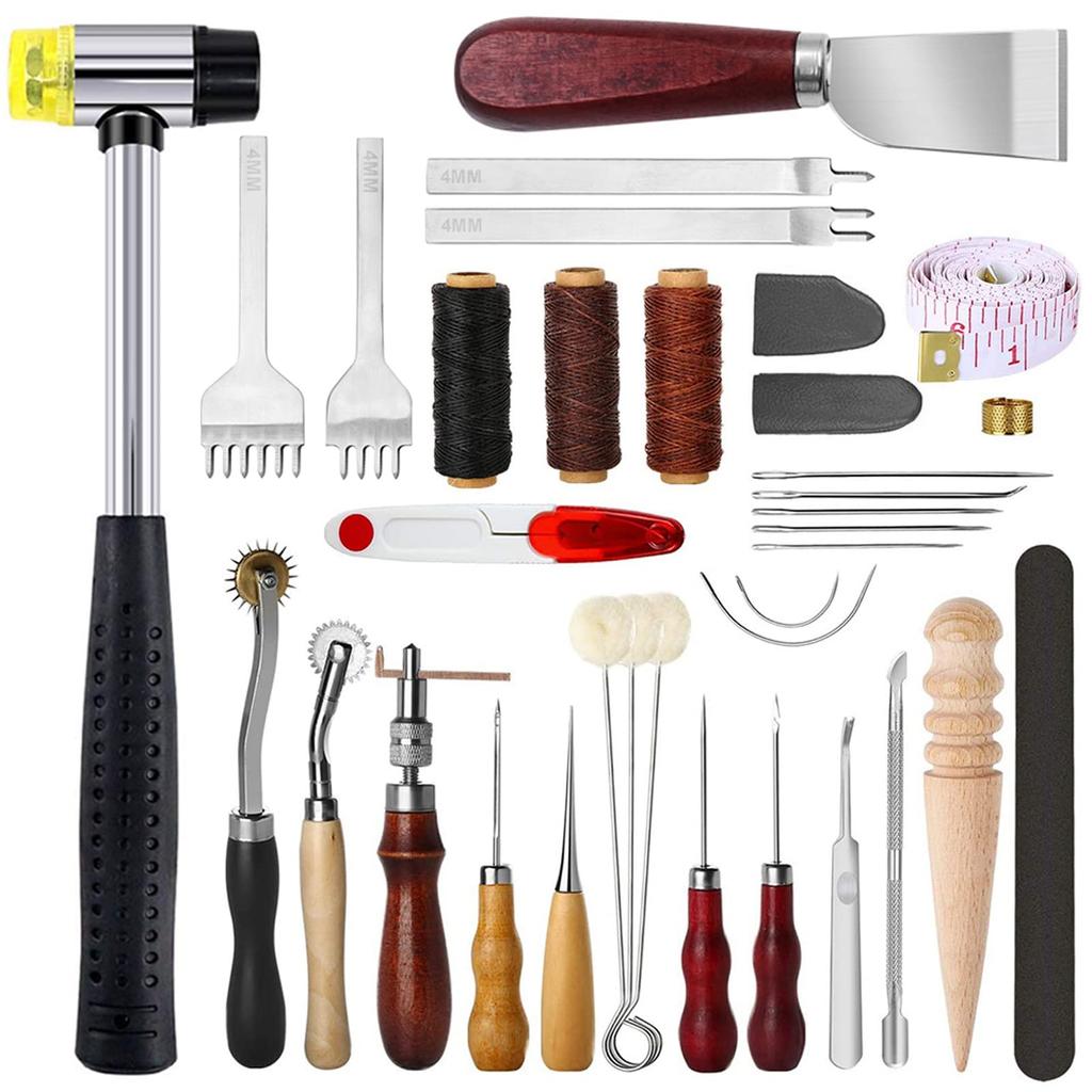Leather craft leather craft leather craft leather leather leather needles and hole diamond punching tool stitching edge edge measuring wool glue