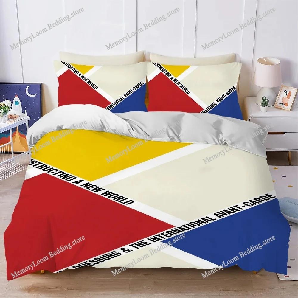Theo van D-Doesburg Duvet Cover Set Home Style Bedding Soft Laundry Cotton Bed Student Dormitory Gift Home Textileextile963