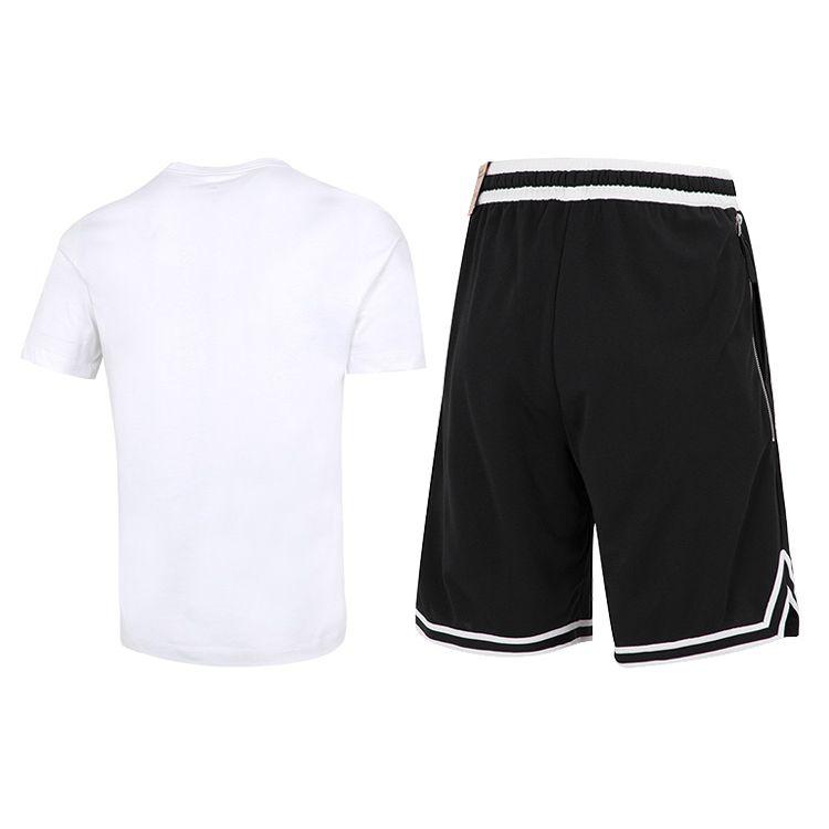 Nike Solid Color Sports Casual Crew Neck Short Sleeve T-Shirt Loose Shorts Set Men sets AR4999-101+DH7161-010
