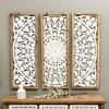 Set aus 3 Stück Wandbehang Holzpaneel für Wohndekoration, Wandpaneel, Holzpaneel für Haus dekorativ handgeschnitzt 91,44 cm