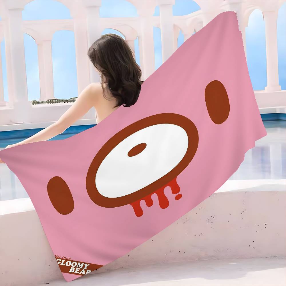 Kawaii G-gloomy Bears Anime Big Microfiber Beach Towels Quick Dry Towel Sand Beach Towels Pool Towel for Travel Swim Pool Yoga