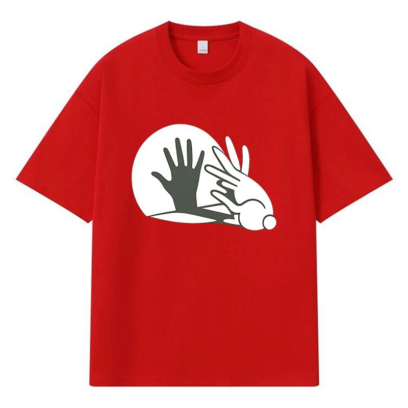 2026 Hand Print Graphic Street Trend Y2k Harajuku Streetwear 100% Cotton T Shirt Casual Oversized Summer Men T-shirt