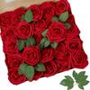 Künstliche Blumen Dunkelrote Rose 25 Stück Realistisch Aussehende Fälschung Rosen mit Stiel für DIY Hochzeitssträuße Tischdekorationen Gestecke Party