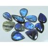 290Cts.Natural Labradorite Blue Flash Pear Cabochon Loose Gemstone 11Pcs Lot LL-1062
