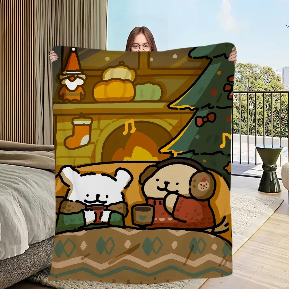 Cute Cartoon Plush Throw Blanket Soft Flannel for Bedroom Living Room Office Travel  Perfect Warm Cozy Gift