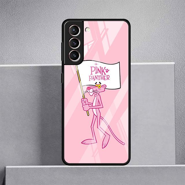 Süße lustige Pink Panther Glashülle für Samsung Galaxy S20 FE S21 Plus S22 Ultra Note 20 10 Lite 9 S10 S9 S8 S10e Telefonhülle Sac