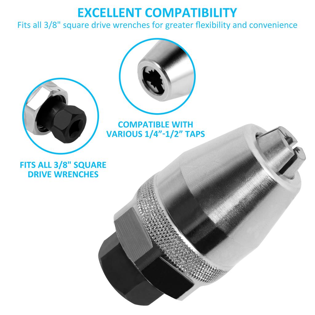 Extractor Rusted Tight Bolt 3/8in Drive Stud Extractor Steel Alloy Universal Broken Bolt Remover for 1/4in‑1/2in Rounded Studs