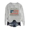 Women's Fashion Round Neck Pullover Top Long Sleeve Tee Printed Sweatshirt