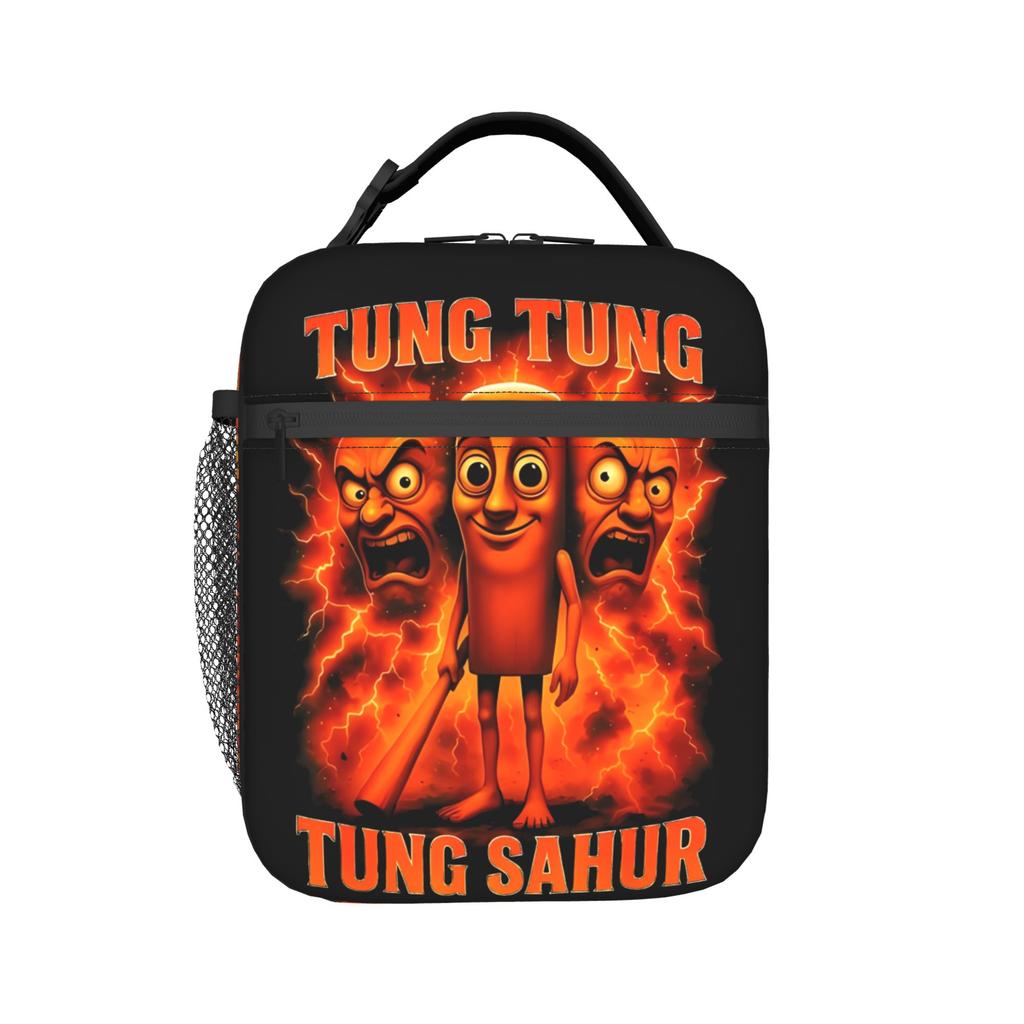 Tung Tung Tung Sahur Meme Insulated Lunch Bag Cooler Bag Reusable,Lunch Container Leakproof Tote Lunch Box Food Storage Bag