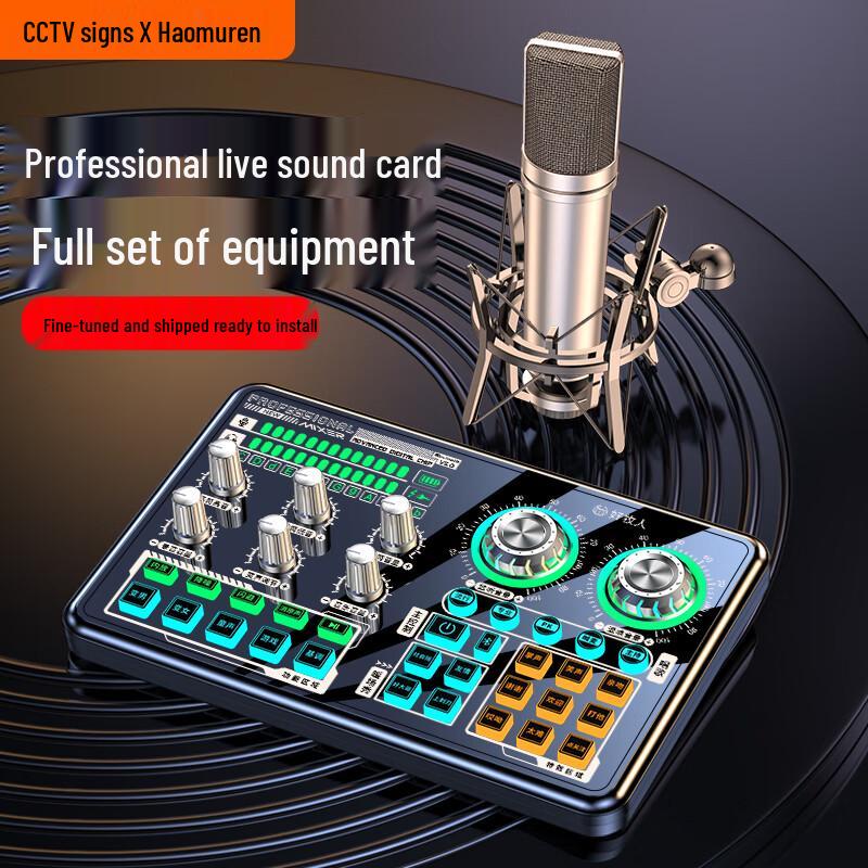 Professional Live Stream Sound Card & Microphone Set
