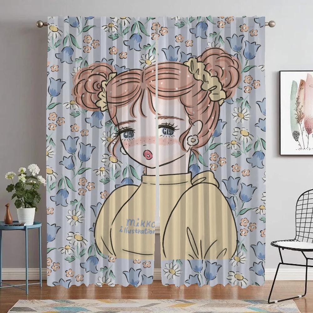 Anti-mosquito Curtains for Camera Mikko Curtains Child Room Halloween Decoration Blackout Curtain Shades Partition Living Modern