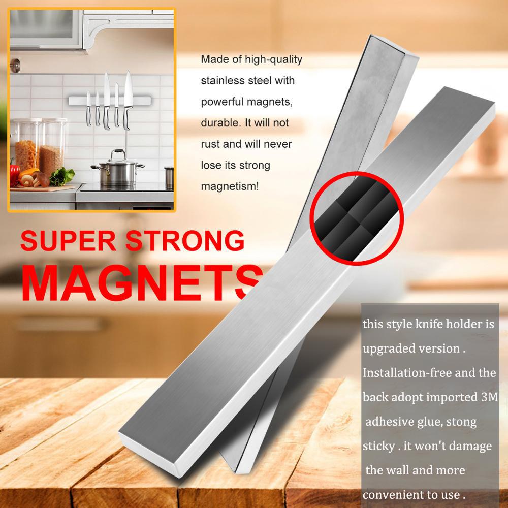 Stainless Steel Tool Holder Magnetic Tool Holder 30cm 40cm 50cm Wall Block Tool Storage Rack Kitchen Accessories