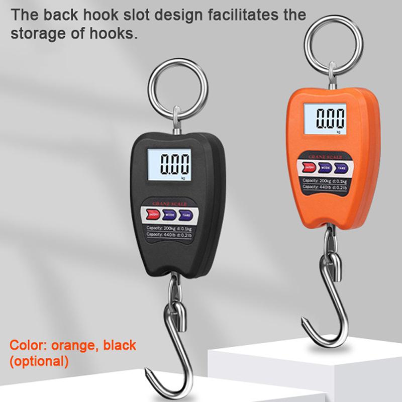 200Kg Electronic Luggage Scale Portable Digital Hanging Scales Lcd Display Travel High Accurate Handheld Weighing Tool