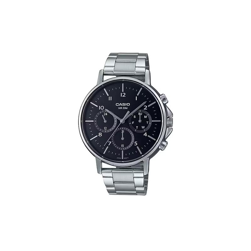

Casio STANDARD series 50 meters waterproof quartz movement stainless steel strap Japanese and Korean watch 5044.710 men s watch black MTP-E321D-1AV чёрный