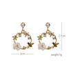 Women's Elegant Bee Flower Circle Painting Oil Rhinestone Animal Stud Earrings New Trend Girls Party Wedding Jewelry Brincos