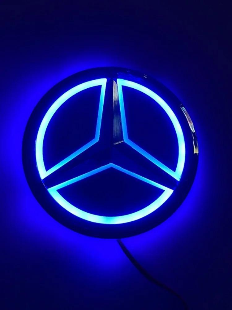AZP2 9.5cm Car Rear Trunk Emblem ABS LED Badge Light Accessories Mercedes Benz S350 S300L S A B C E Class GLA GLK ML GL GLC GLE