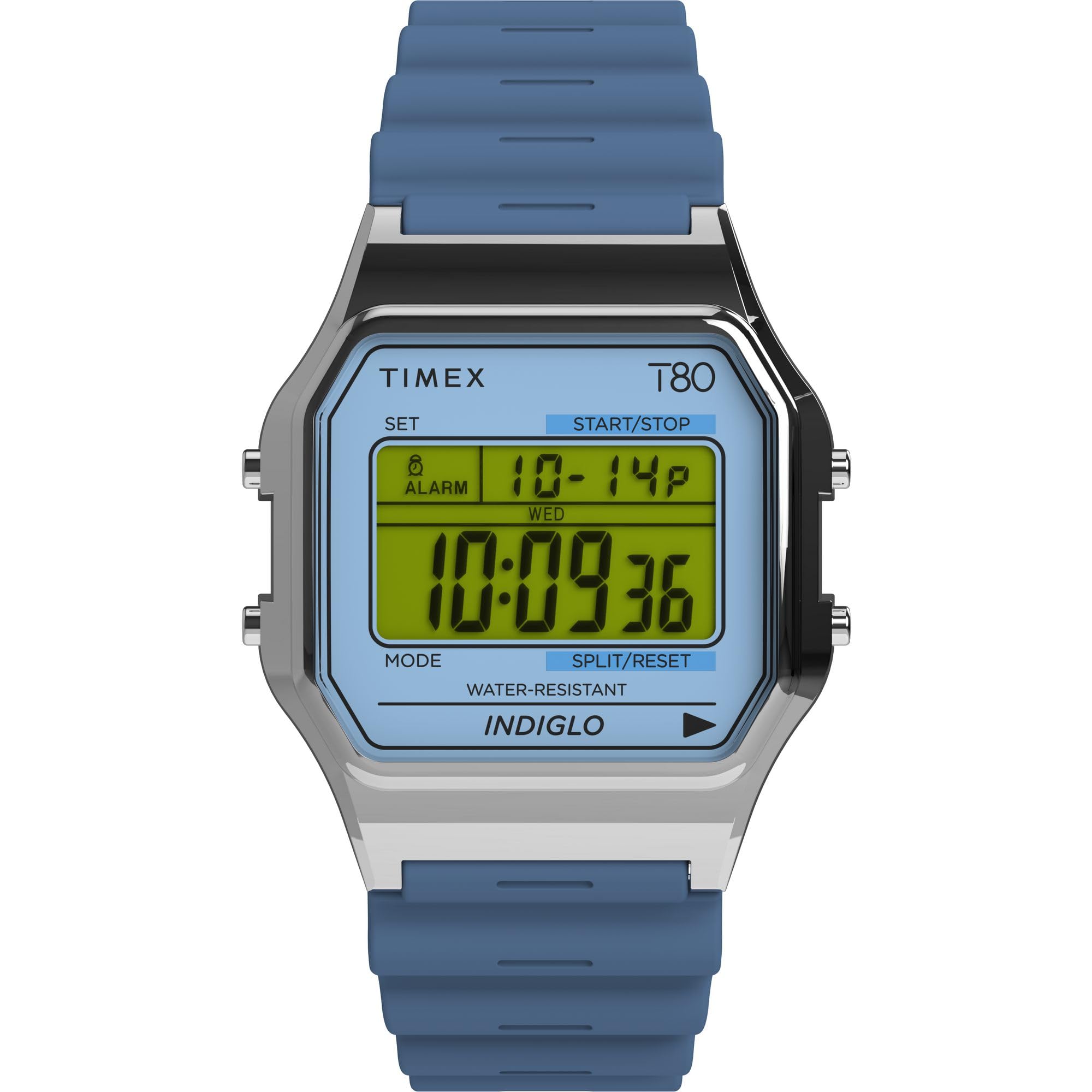 

[Timex] Часы Timex 80 с цифровым циферблатом, водонепроницаемые, 3 АТМ, акриловые, 34,5 мм, TW2W43900, синие [Товар]