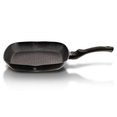 GRANITE GRILL PAN 28 Cm BERLINGER HAUS BH-1846 BLACK SILVER