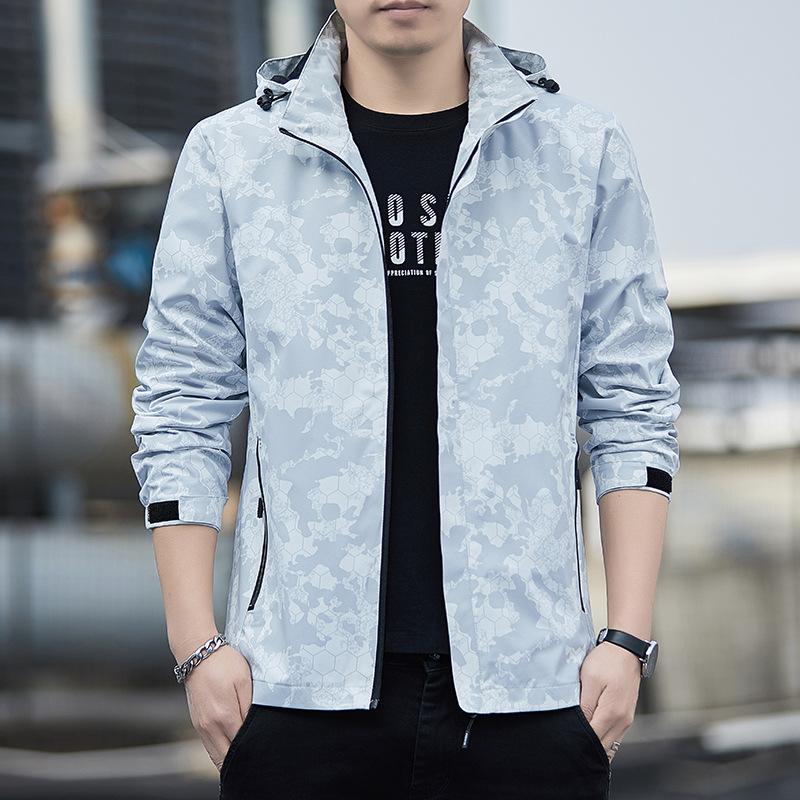 Jacket Men's Spring and Autumn New Style Removable Hooded Windproof Jacket Outdoor Fashion Mountaineering Jacket