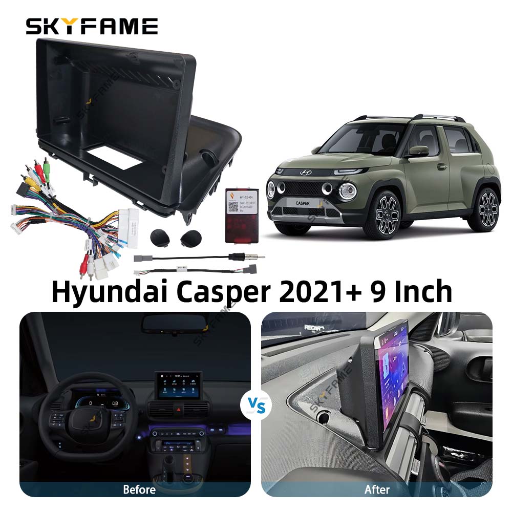 SKYFAME Car Frame Fascia Adapter Canbus Box Decoder Android Radio Dash Fitting Panel Kit For Hyundai Casper
