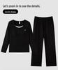Women's Modal Pajamas with Chest Pad - Long Sleeve & Pants Set for Spring/Autumn - Wear Indoors or Outdoors