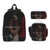 Set Zaino Horror Silent Hill F da 3 Pezzi per Ragazzo Ragazza Astucci Set Zaini con Portapranzo Per Studenti Scolastici Zaini da Giorno