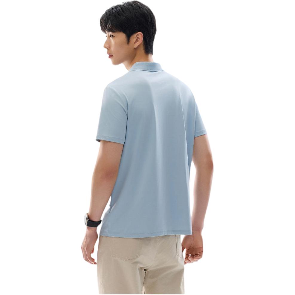 Anta Comfortable Simple Versatile Solid Color Casual Breathable Short Sleeve Polo Shirt Men Polo Shirts Sky-Blue 952527118-2