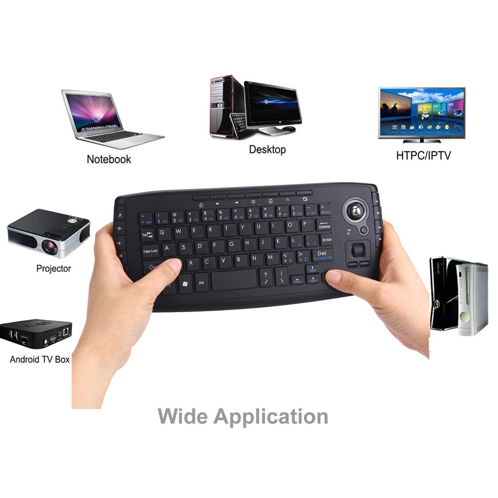 Ergonomic 2.4G Keyboard with Trackball Mouse and Backlit Multiple Device Compatible for Office Workers