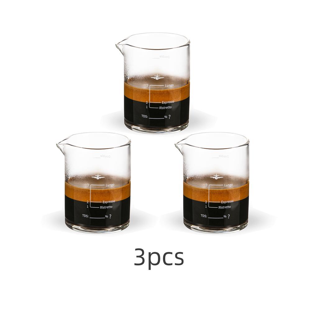 MHW-3BOMBER 70/80ML Coffee Measuring Cups Clear Glass Espresso Shot Glasses Milk Frothing Pitcher Home Kitchen Measuring Tools