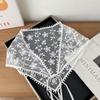 White Lace Hair Scarf Retro Triangle Scarf Countryside Headscarf  Girls Headwear