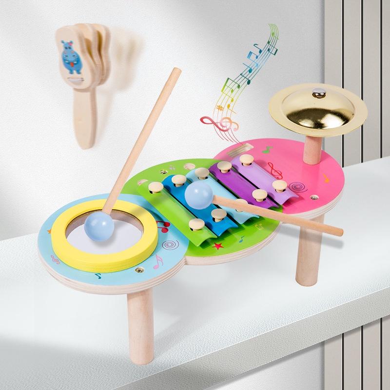 High-quality Wooden Children's Educational Multifunctional Music Table Cognitive Rhythm Enlightenment Toy Set